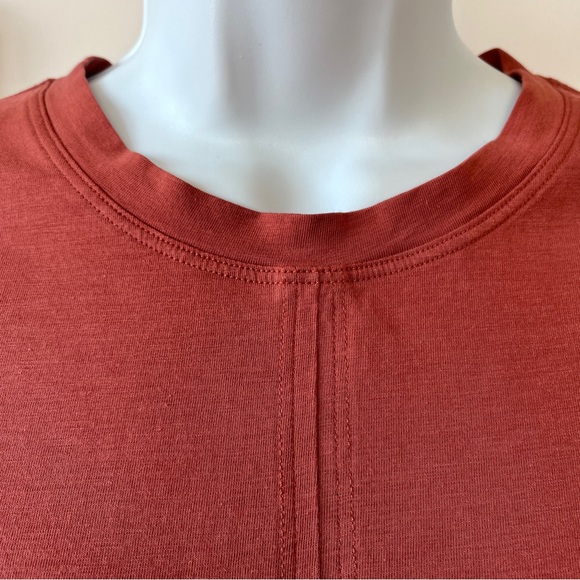 Lululemon Cotton Lycra Stretch Brick Short Sleeve Crop Tie Front Top - Picture 4 of 7